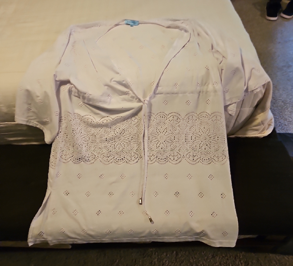 White Eyelet Swim Coverup
